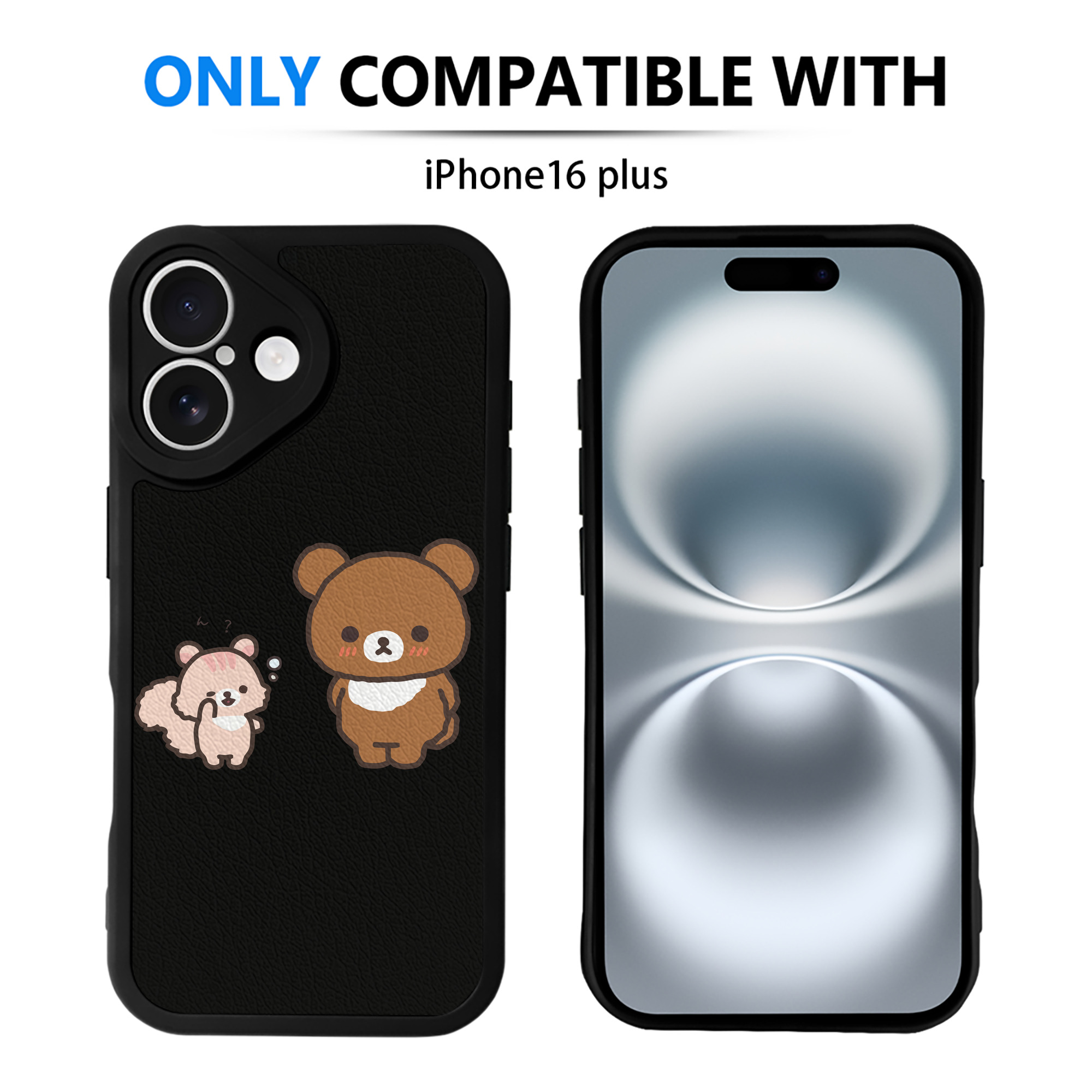 （画像用） リラックマ リラックマ キイロイトリ Rilakkuma Korilakkuma Kiiroitori 【iPhone 16シリーズ対応】シリコンスマホケース（レザー調） 材質：シリコン